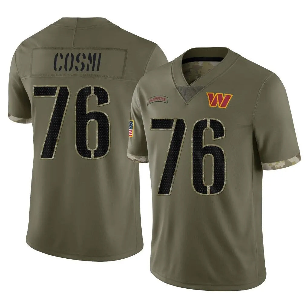 Ndoa W.Commanders #76 Sam Cosmi Player Olive Salute To Service Limited Home Game Stitched Jerseys