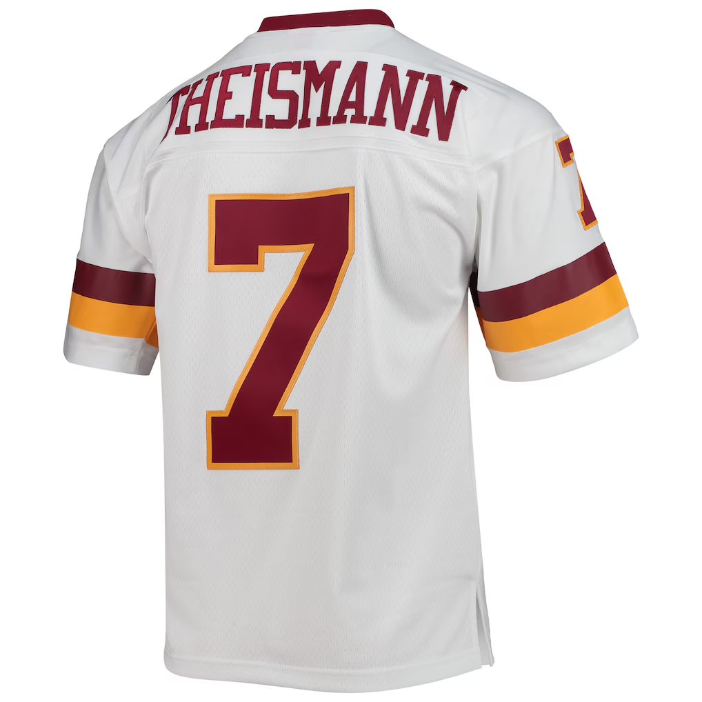 Ndoa W.Commanders #7 Joe Theismann Mitchell & Ness White Legacy Replica Stitched Puhic Jersey