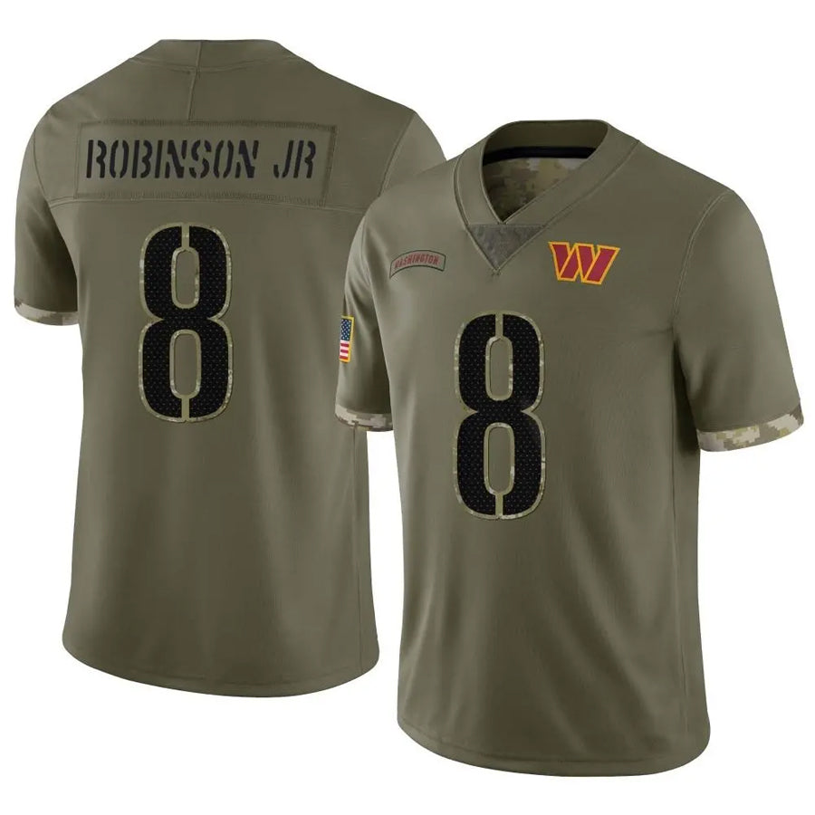 Ndoa W.Commanders #8 Brian Robinson Jr. Player Olive Salute To Service Limited Stitched Jerseys