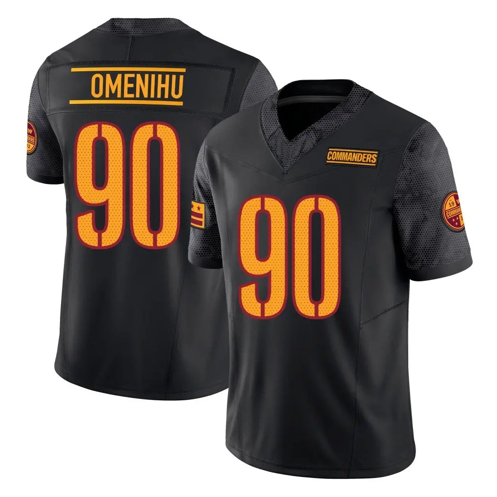 Ndoa W.Commanders #90 Charles Omenihu Player Black Limited Vapor F.U.S.E. Home Game Stitched Jerseys