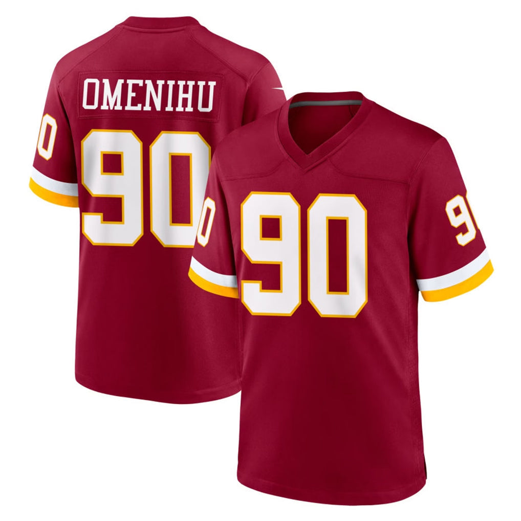Ndoa W.Commanders #90 Charles Omenihu Player Burgundy Game Home Stitched Jerseys