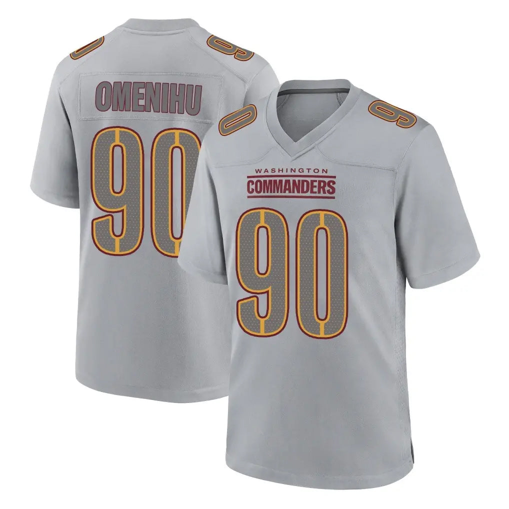Ndoa W.Commanders #90 Charles Omenihu Player Gray Atmosphere Fashion Home Game Stitched Jerseys