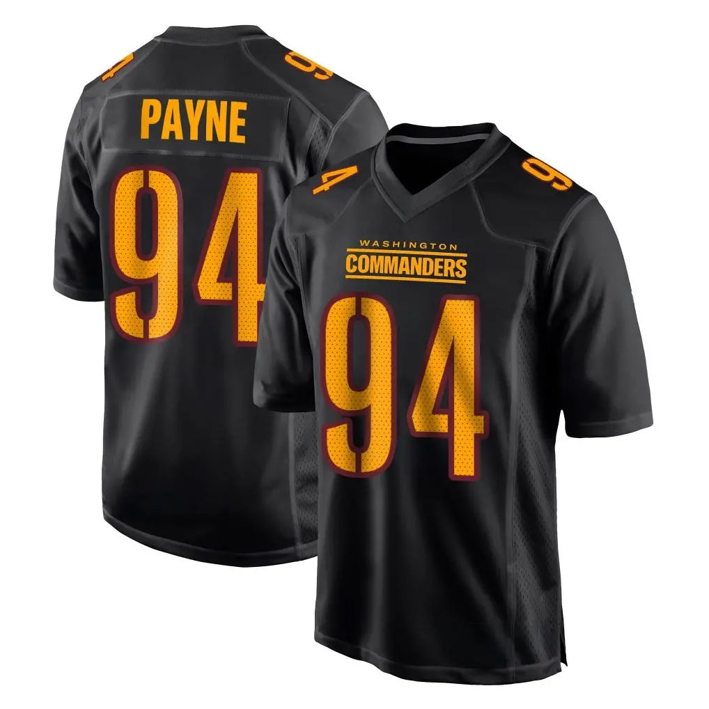 Ndoa W.Commanders #94 Daron Payne Player Black Carbon Fashion Home Game Stitched Jerseys