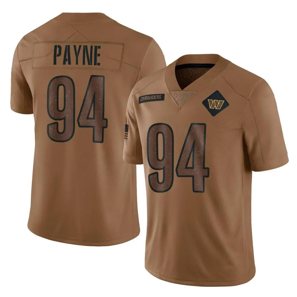 Ndoa W.Commanders #94 Daron Payne Player Brown Limited Salute To Service Home Game Stitched Jerseys