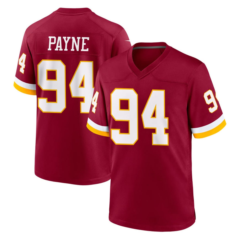 Ndoa W.Commanders #94 Daron Payne Player Burgundy Game Home Stitched Jerseys
