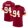Ndoa W.Commanders #94 Daron Payne Player Burgundy Game Home Stitched Jerseys