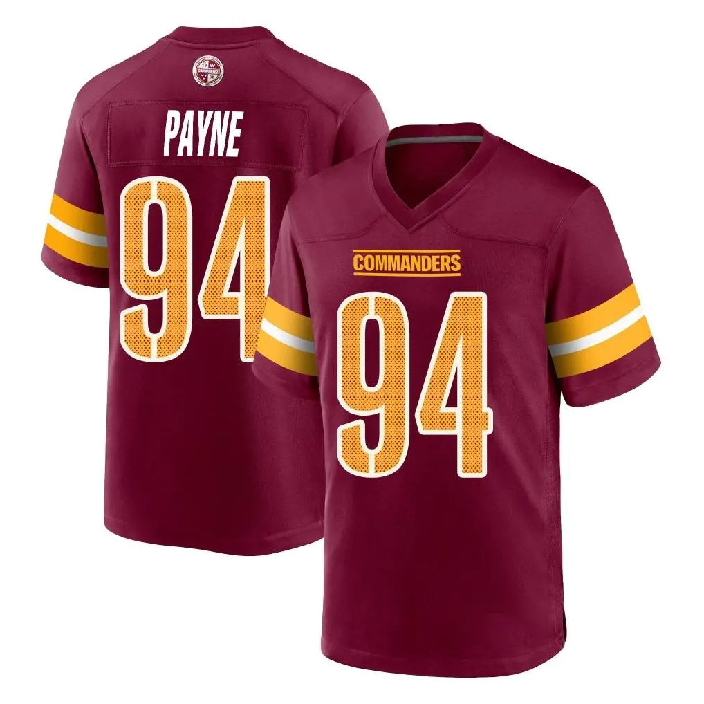 Ndoa W.Commanders #94 Daron Payne Player Burgundy Home Game Stitched Jerseys
