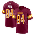 Ndoa W.Commanders #94 Daron Payne Player Burgundy Home Game Stitched Jerseys