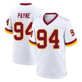 Ndoa W.Commanders #94 Daron Payne Player White Home Game Stitched Jerseys