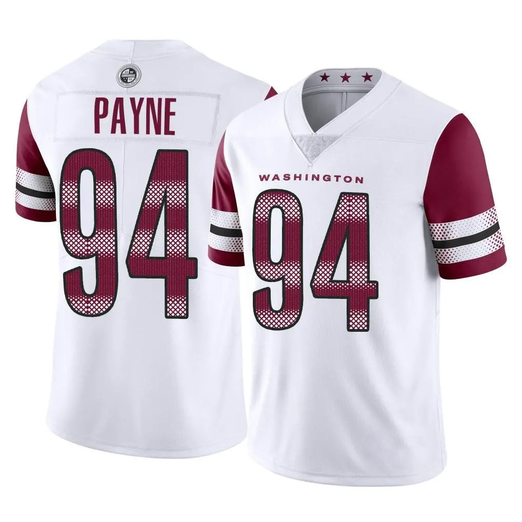 Ndoa W.Commanders #94 Daron Payne Player White Limited Vapor Home Game Stitched Jerseys
