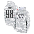 Ndoa W.Commanders #98 Odafe Oweh Player Arctic Camo Limited Salute to Service Pullover Hoodies Game Stitched Jerseys