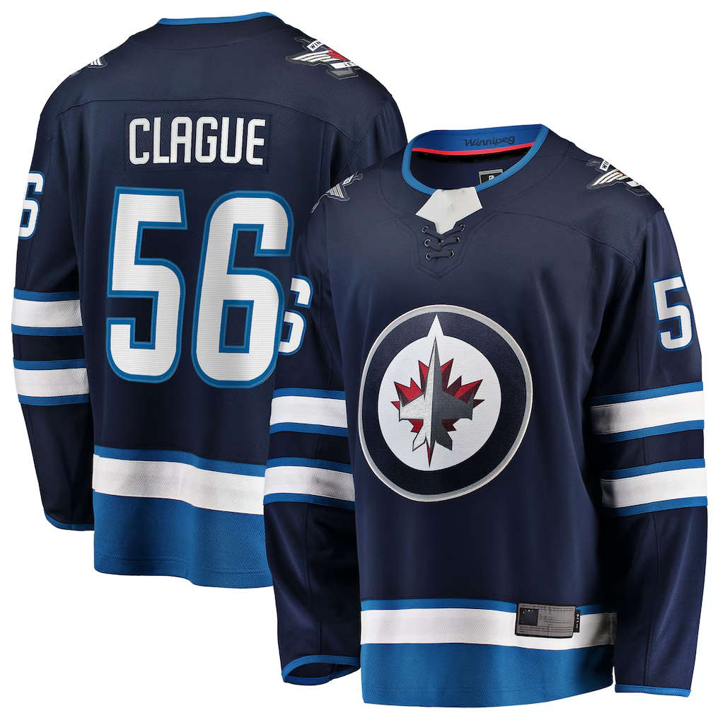 Ndoa W.Jets #56 Kale Clague Navy Home Breakaway Jerseys