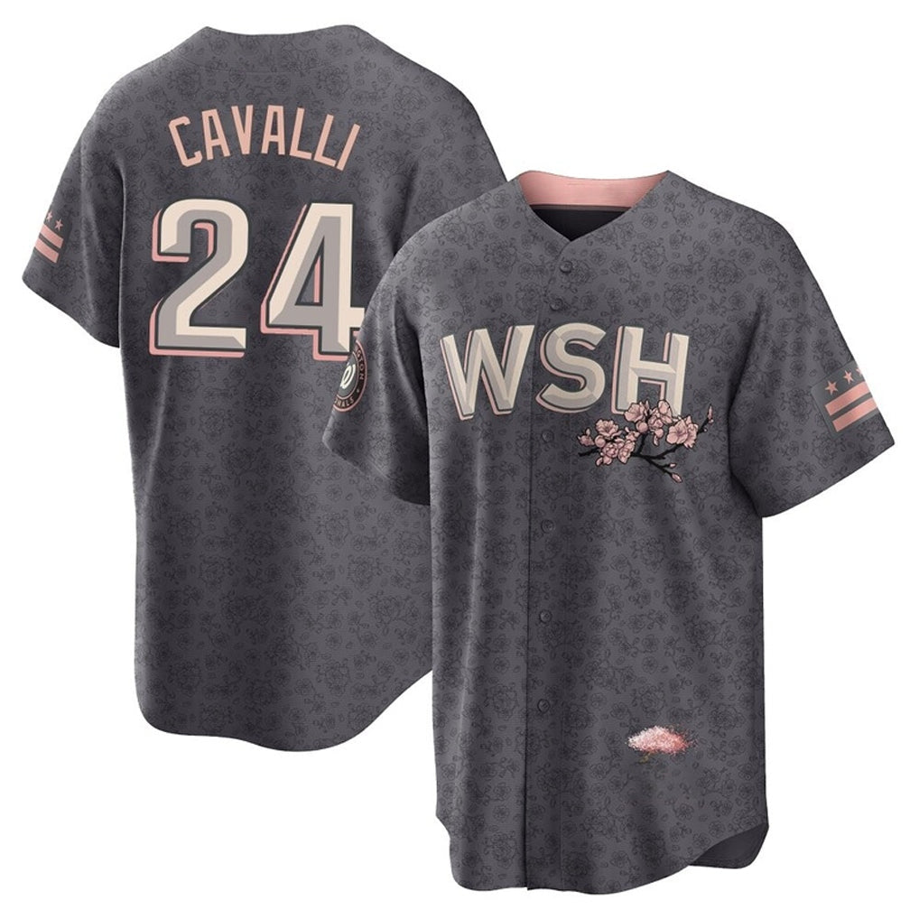 Ndoa W.Nationals #24 Cade Cavalli Player Gray City Connect Stitched Jerseys