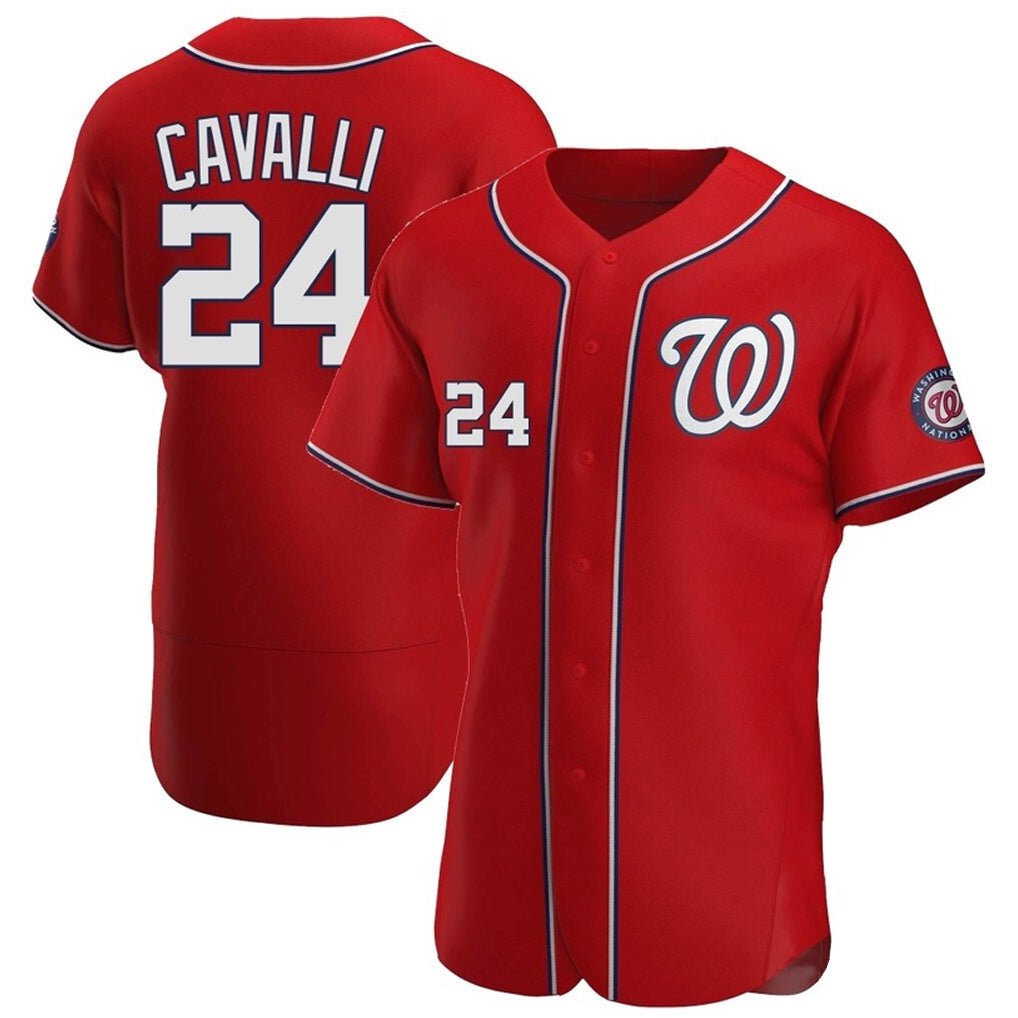 Ndoa W.Nationals #24 Cade Cavalli Player Red Alternate Elite Stitched Jerseys