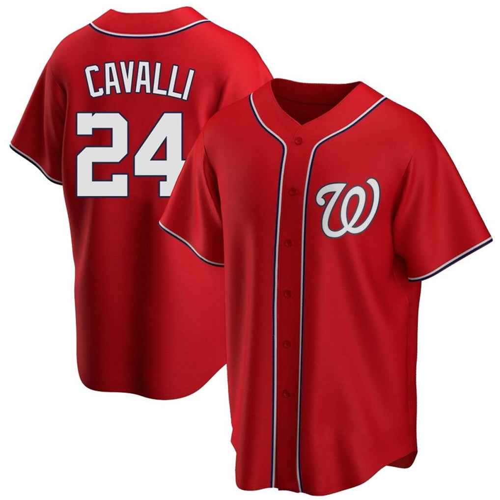 Ndoa W.Nationals #24 Cade Cavalli Player Red Replica Game Stitched Jerseys