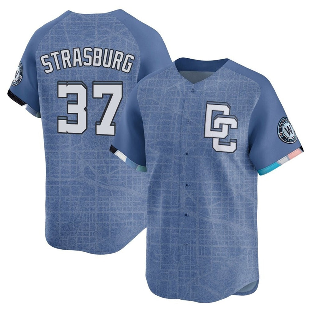 Ndoa W.Nationals #37 Stephen Strasburg Player Blue City Connect Elite Stitched Jerseys