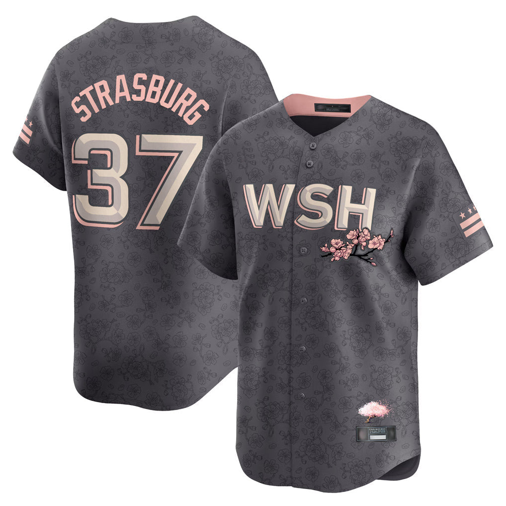 Ndoa W.Nationals #37 Stephen Strasburg Player Gray City Connect Stitched Jerseys