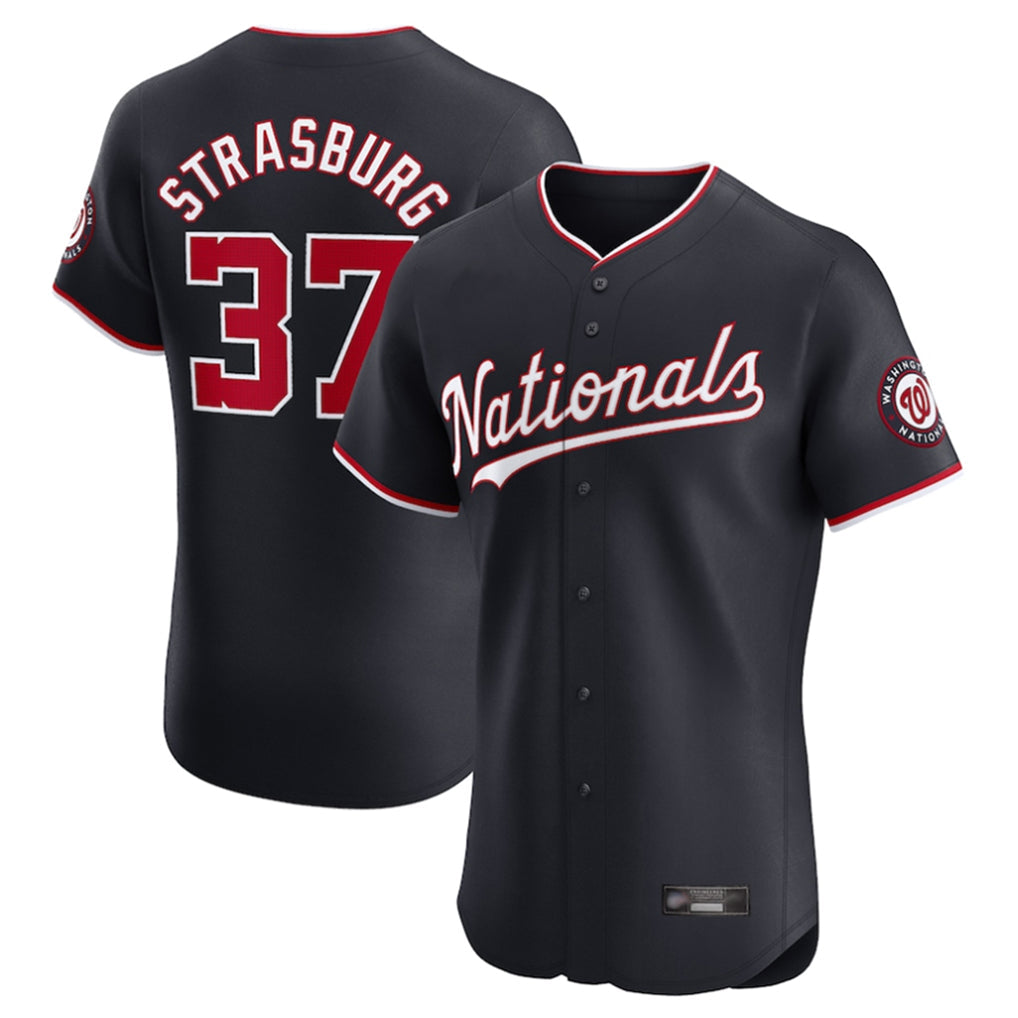 Ndoa W.Nationals #37 Stephen Strasburg Player Navy Elite Stitched Jerseys
