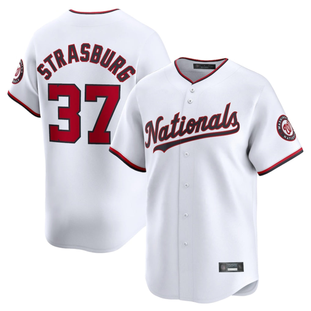 Ndoa W.Nationals #37 Stephen Strasburg Player White Home Limited Stitched Jerseys