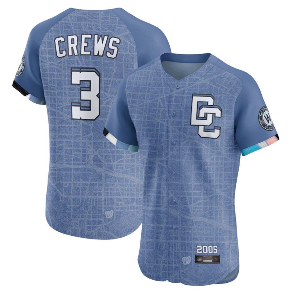Ndoa W.Nationals #3 Dylan Crews Player Blue City Connect Elite Stitched Jerseys