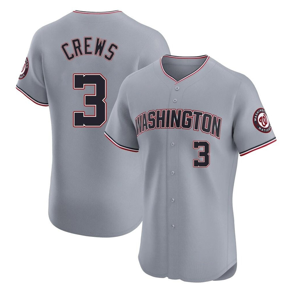 Ndoa W.Nationals #3 Dylan Crews Player Gray City Connect Elite Alternate Stitched Jerseys