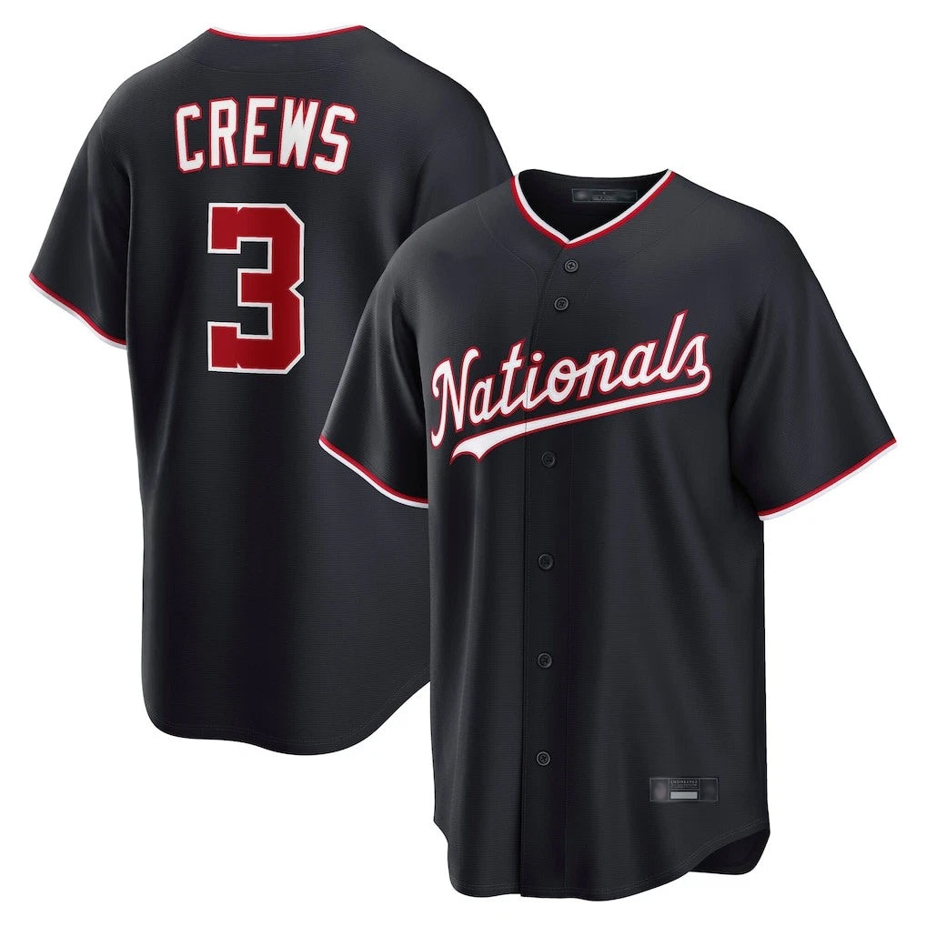 Ndoa W.Nationals #3 Dylan Crews Player Navy Game Stitched Jerseys