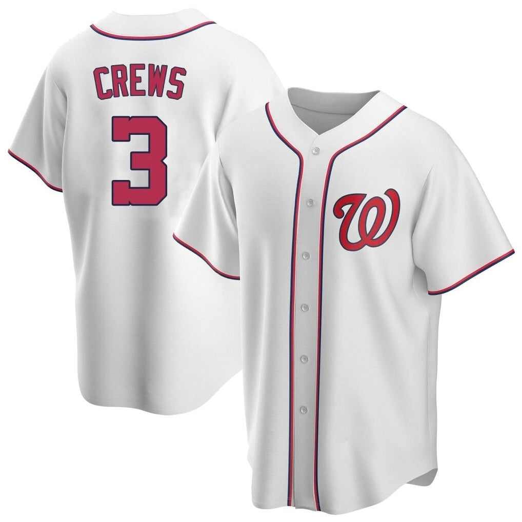 Ndoa W.Nationals #3 Dylan Crews Player White Game Replica Stitched Jerseys