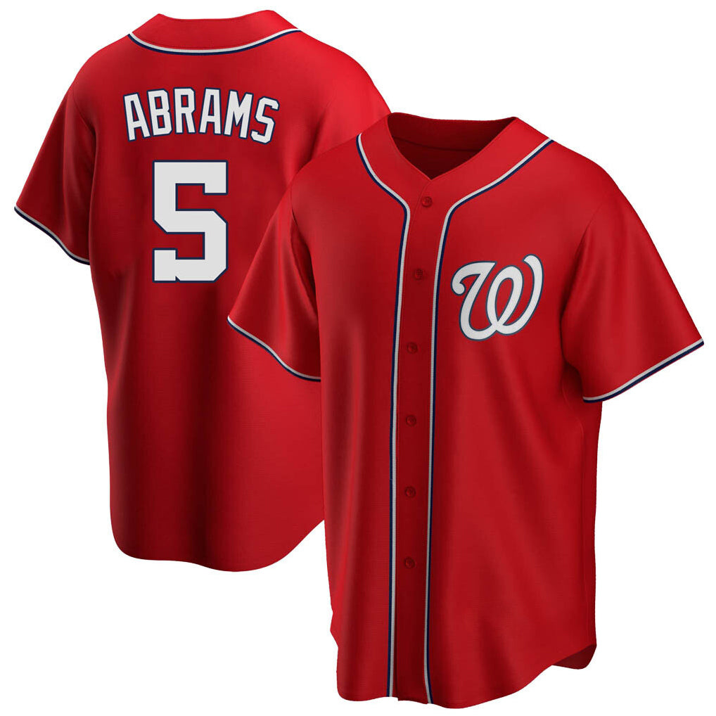 Ndoa W.Nationals #5 CJ Abrams Player Red Replica Alternate Game Jerseys