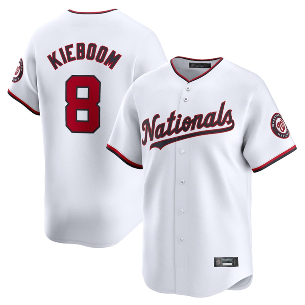 Ndoa W.Nationals #8 Carter Kieboom Player White Home Limited Stitched Jerseys