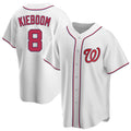 Ndoa W.Nationals #8 Carter Kieboom Player White Home Replica Game Stitched Jerseys