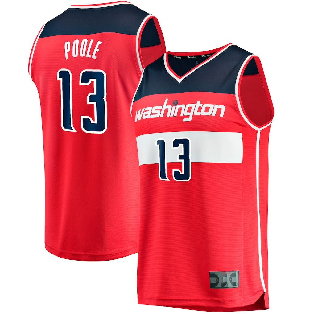 Ndoa W.Wizards #13 Jordan Poole Red Fast Break Player Jerseys - Icon Edition