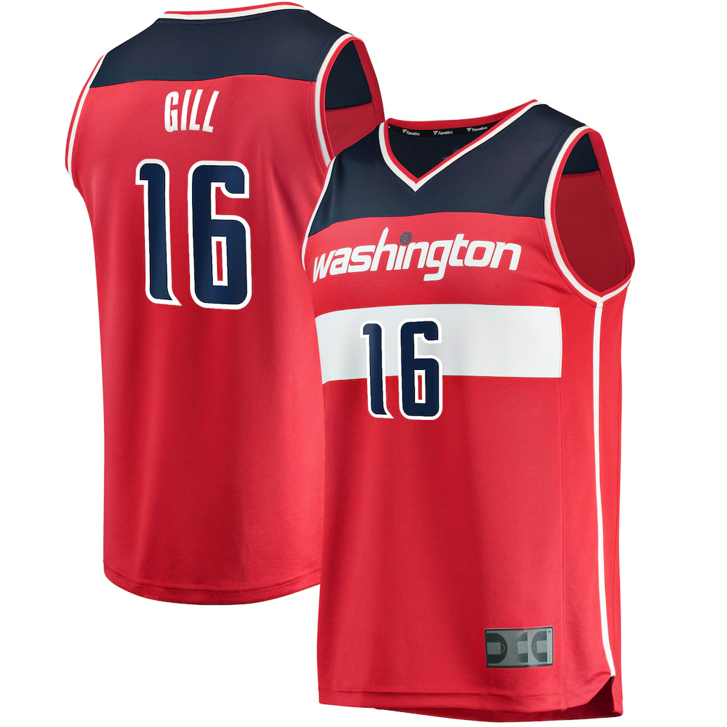 Ndoa W.Wizards #16 Anthony Gill Red Fast Break Replica Jerseys - Icon Edition