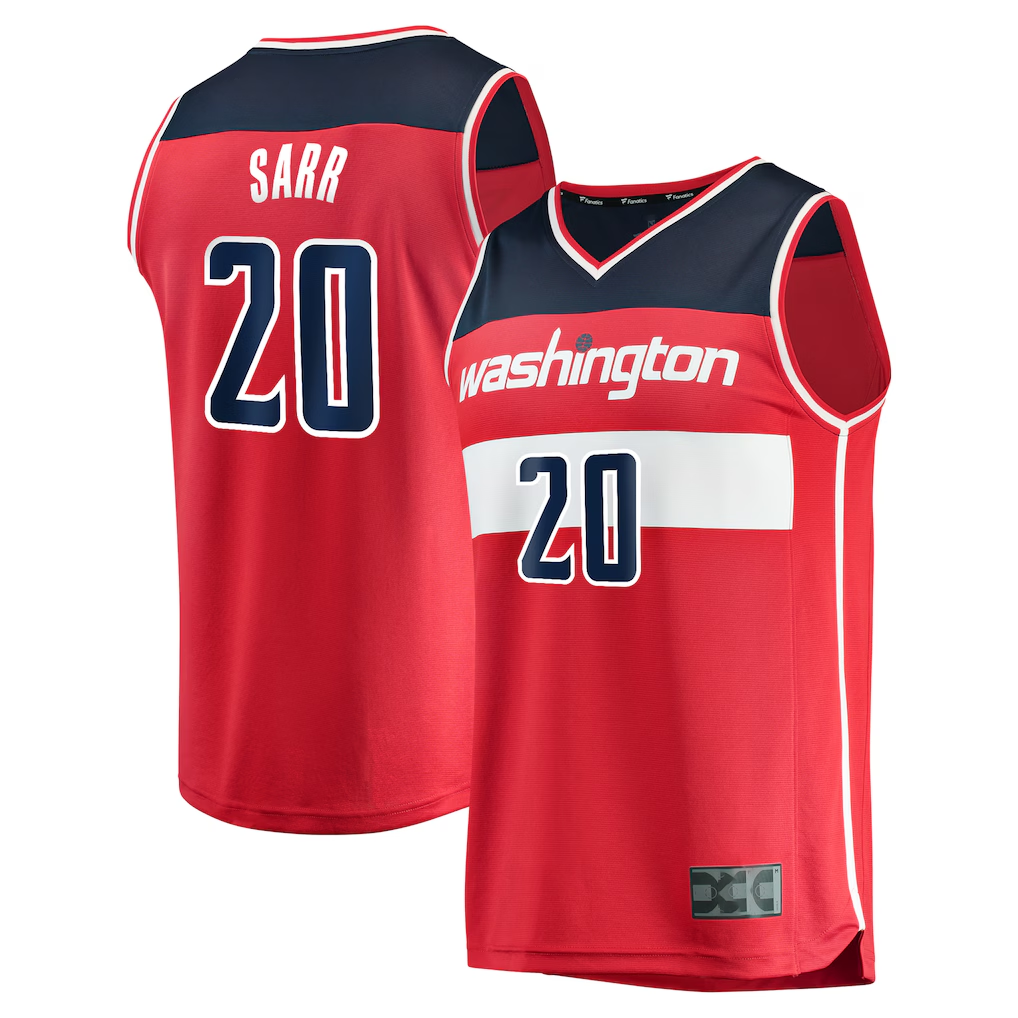 Ndoa W.Wizards #20 Alexandre Sarr Red Fast Break Replica Player Jerseys - Icon Edition