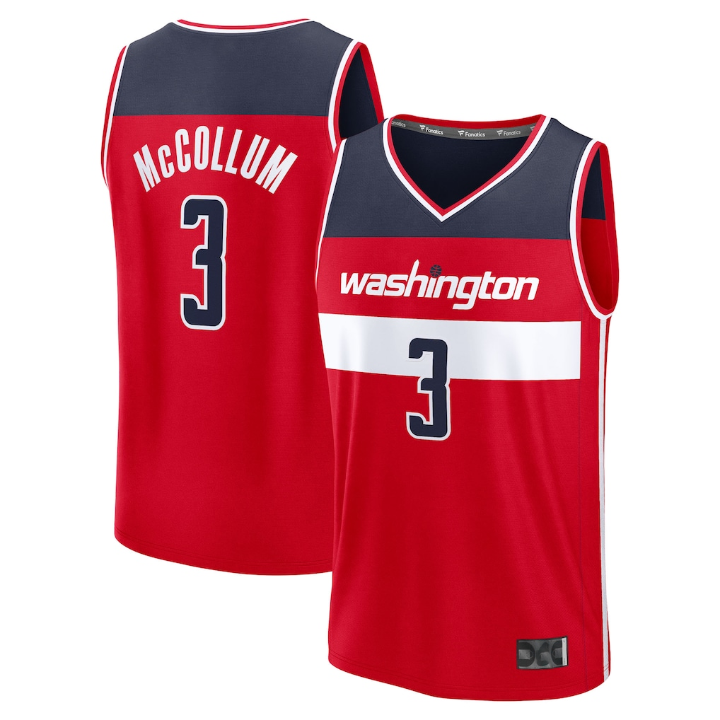 Ndoa W.Wizards #3 CJ McCollum Red Fast Break Replica Player Jerseys - Icon Edition