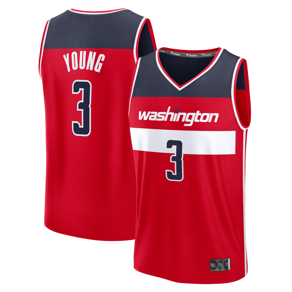 Ndoa W.Wizards #3 Trae Young Red Fast Break Jerseys - Icon Edition