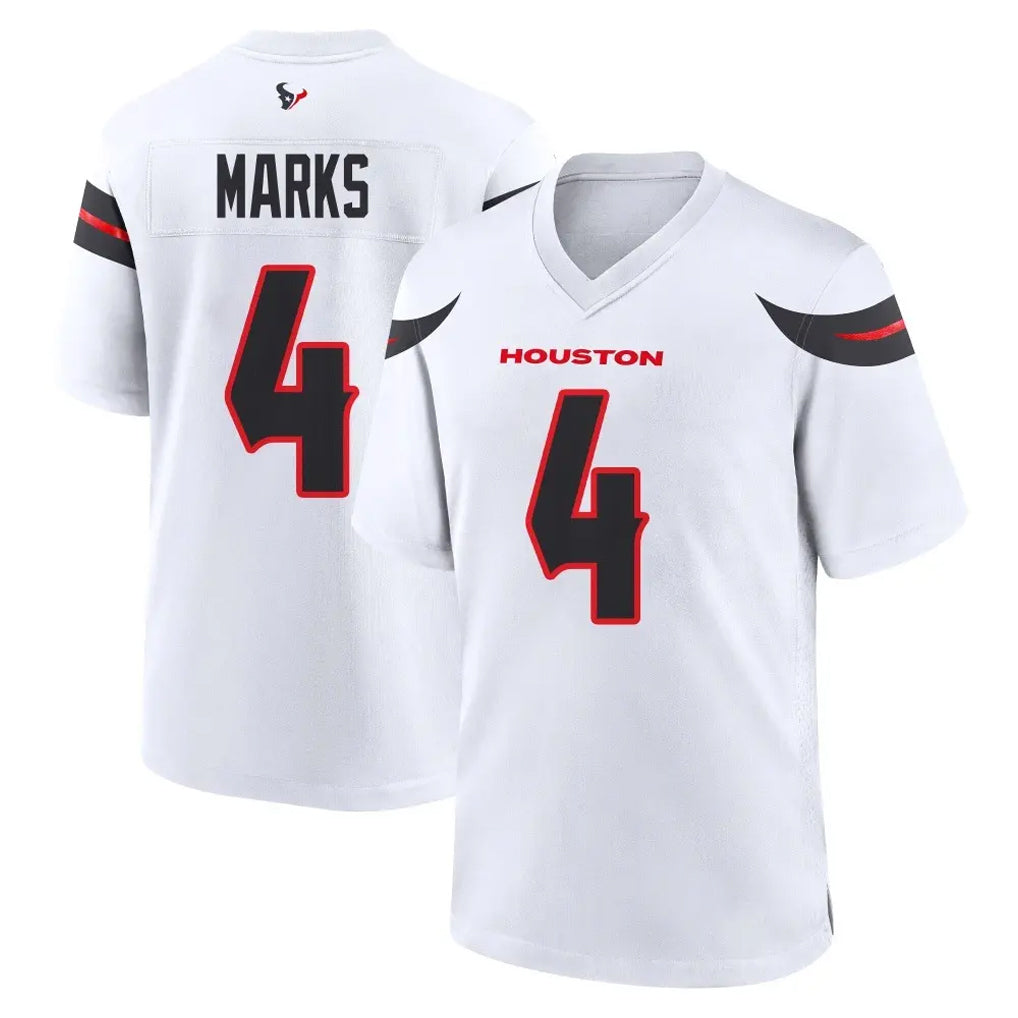 H.Texans #4 Woody Marks Player White Home Game Ndoa Stitched Jerseys