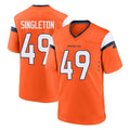 D.Broncos #49 Alex Singleton Player Orange Home Game Ndoa Stitched Jerseys