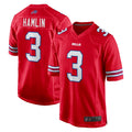 B.Bills #3 Damar Hamlin Player Red Home Game Ndoa Stitched Jerseys