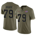 B.Bills #79 Spencer Brown Player Olive Salute To Service Ndoa Stitched Jerseys