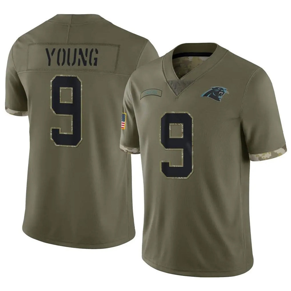 C.Panthers #9 Bryce Young Player Olive Salute To Service Limited Ndoa Stitched Jerseys