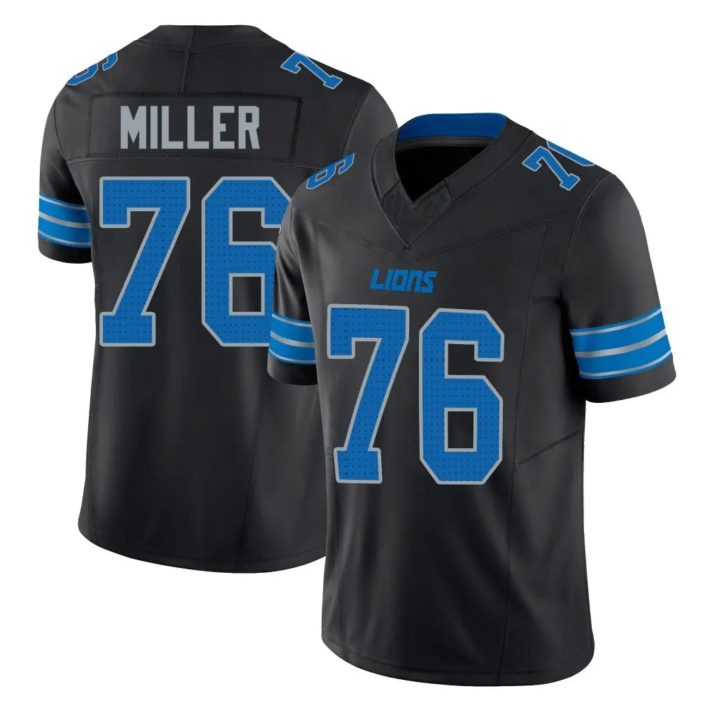 D.Lions #76 Blake Miller Player Black Alternate Vapor F.U.S.E. Limited Home Game Ndoa Stitched Jerseys