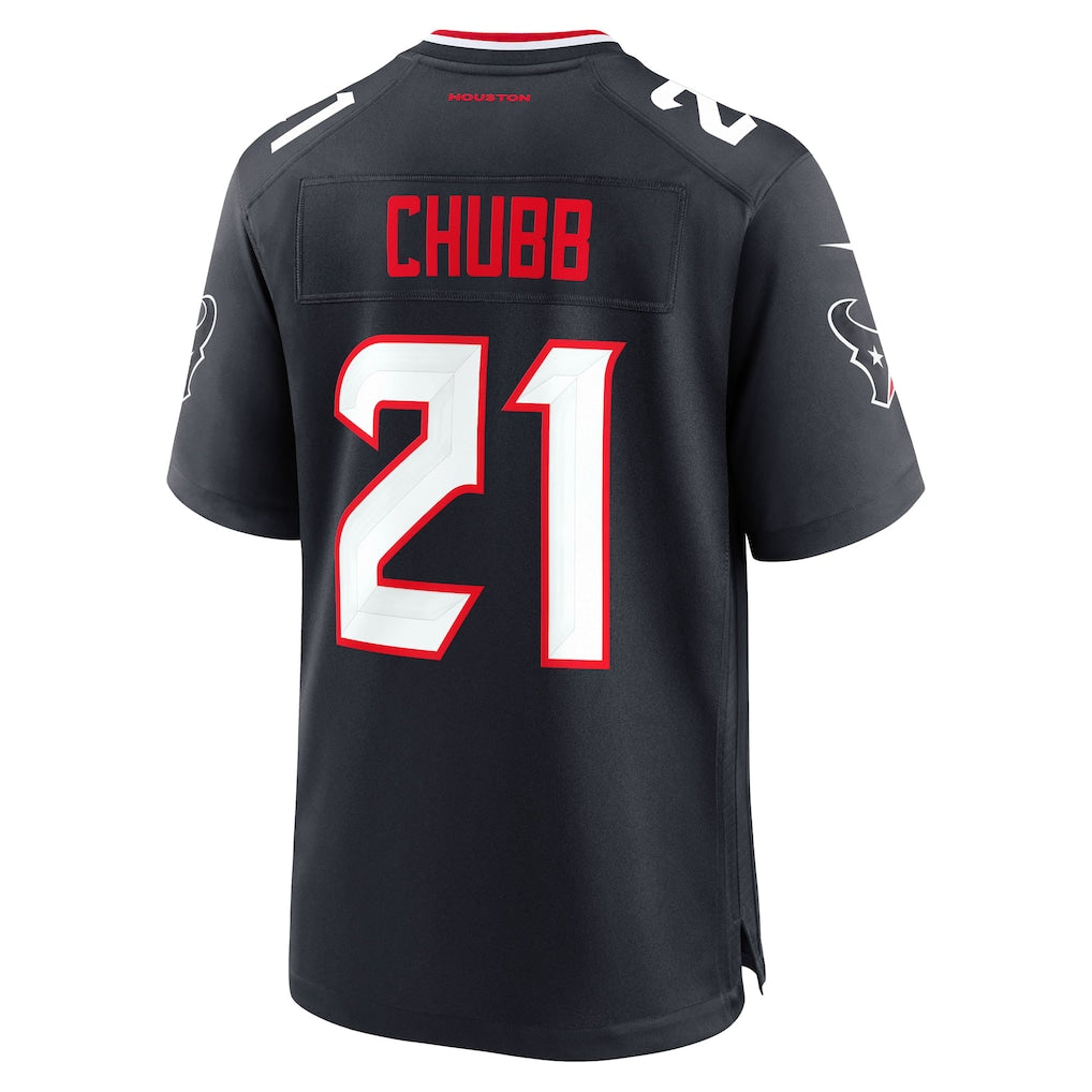 Ndoa H.Texans #21 Nick Chubb Navy Team Game Jersey