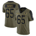 GB.Packers #65 Aaron Banks Player Olive Salute To Service Limited Game Ndoa Stitched Jerseys