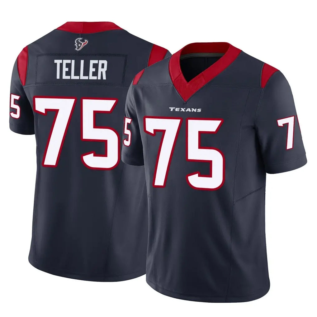 H.Texans #75 Wyatt Teller Player Navy Limited Vapor F.U.S.E. Home Game Ndoa Stitched Jerseys