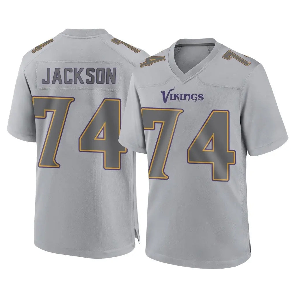 MN.Vikings #74 Donovan Jackson Player Gray Atmosphere Fashion Home Game Ndoa Stitched Jerseys