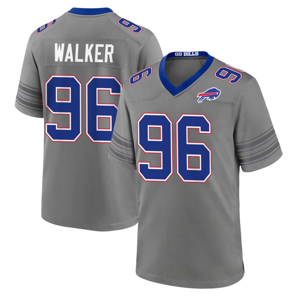 B.Bills #96 Deone Walker Player Gray Nickel City Home Game Ndoa Stitched Jerseys