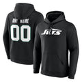 Custom NY.Jets Black LOGO Pullover Hoodies Limited Game Any Name & Numbers Ndoa Stitched Jerseys