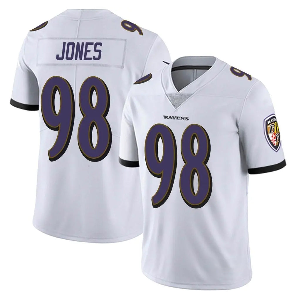 B.Ravens #98 Travis Jones Player White Vapor F.U.S.E. Limited Ndoa Stitched Jerseys