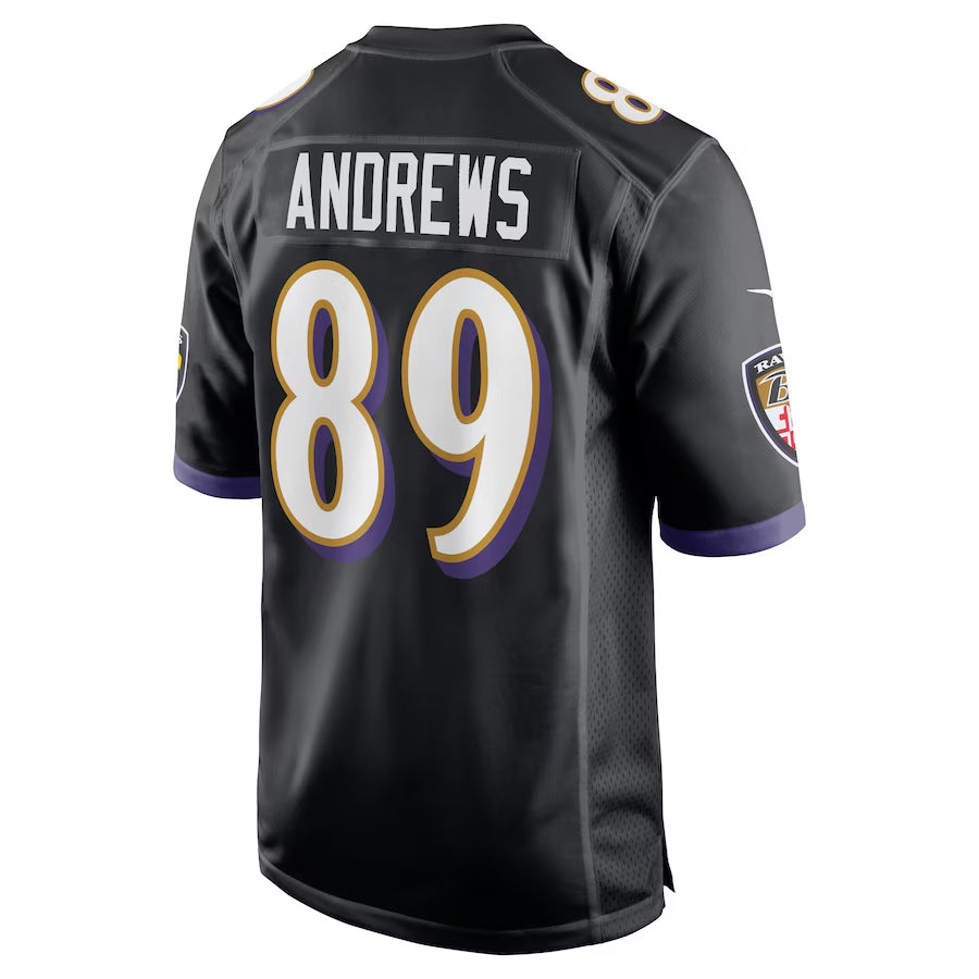B.Ravens #89 Mark Andrews Player Black Alternate Home Game Ndoa Stitched Jerseys
