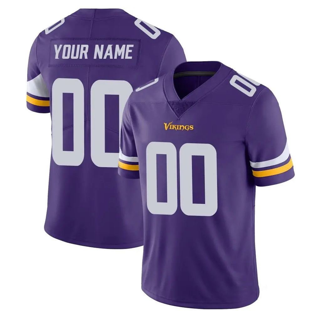Custom M.Vikings Purple Limited Vapor Untouchable Home Game Any Name & Numbers Ndoa Stitched Jerseys